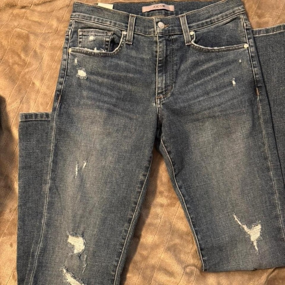 Joes Jeans Womens Size 29 Distressed Skinny Jeans Medium Wash Ripped Denim